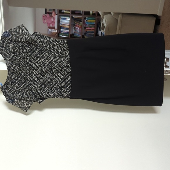 212 Collection Black and Beige Pencil Skirt Dress Size: 8 - Picture 4 of 5